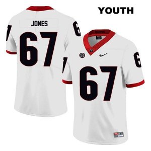 Youth Georgia Bulldogs NCAA #67 Caleb Jones Nike Stitched White Legend Authentic College Football Jersey LZX1654NE